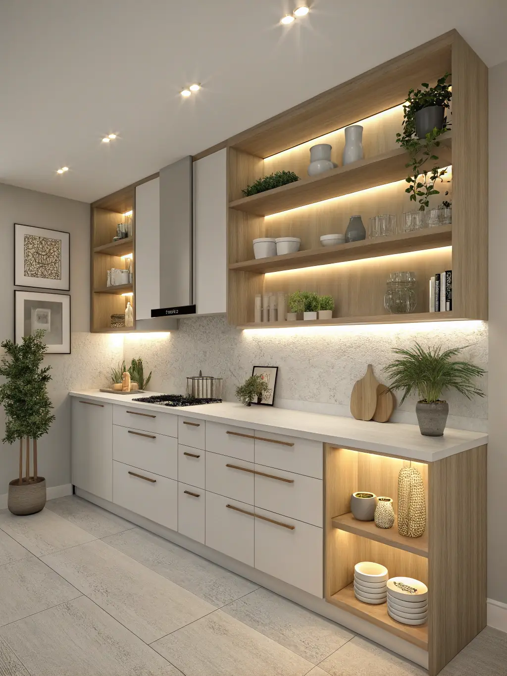 A bright, modern kitchen with new cabinets, countertops, and stylish lighting, showcasing Floridian Renovations' kitchen remodeling service.